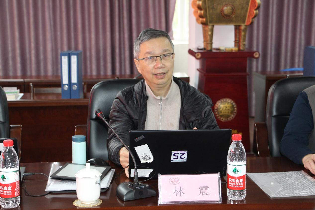 2.专家组组长，广西经贸职业技术学院党委委员、副校长林震点评发言